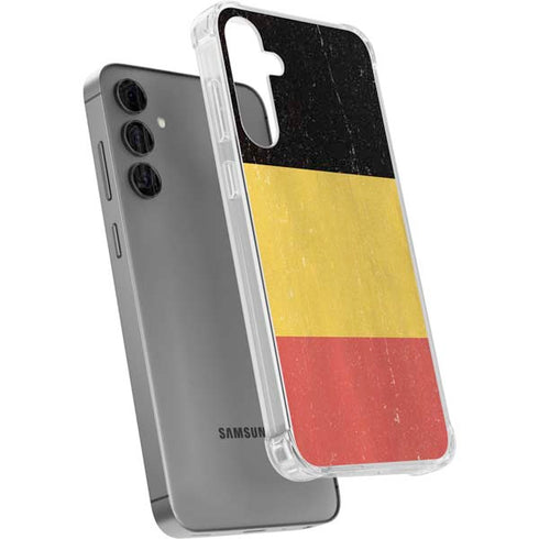 Belgium Flag Distressed Galaxy S24 Plus Clear Case